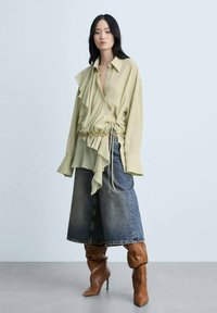 Mango Bluza z gumbi - light green