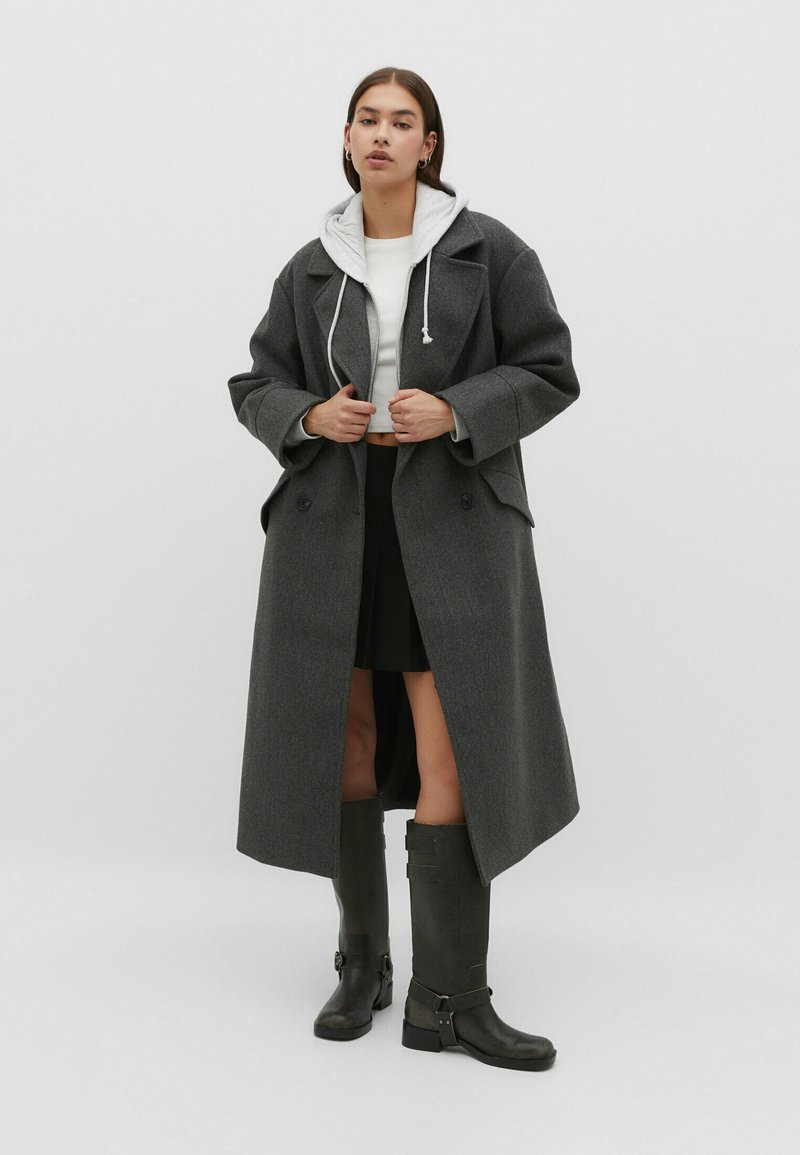 Stradivarius SOFT-TOUCH - Klassischer Mantel - dark grey 