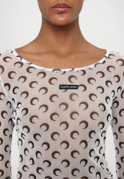 MARINE SERRE MOON PRINTED SECOND SKIN CROPPED - Långärmad tröja - optical white