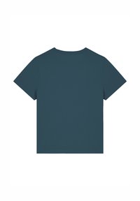 Türkise Kurzarm-T-Shirt aus weichem Stoff, mit Rundhalsausschnitt und einem sauberen, schlichten Rückendesign ohne sichtbare Logos oder Muster.