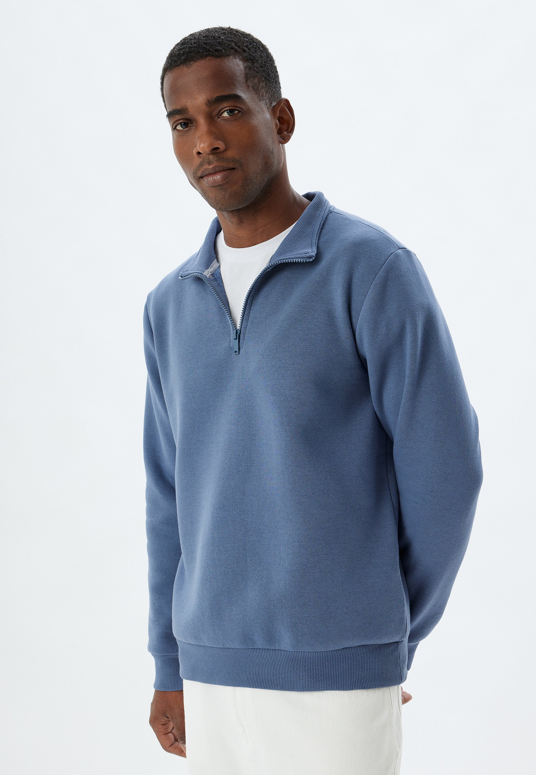 Koton HALF ZIPPER - Sweatshirt - blue - Zalando