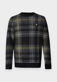 BRUSHED TARTAN CREW NECK - Strikkegenser - jet black