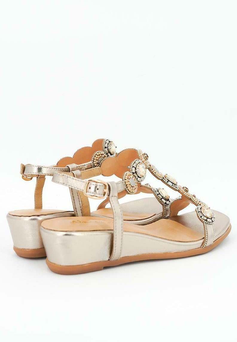 Alma en Pena PANAY - Sandalias de cuña - gold/dorado - Zalando.es