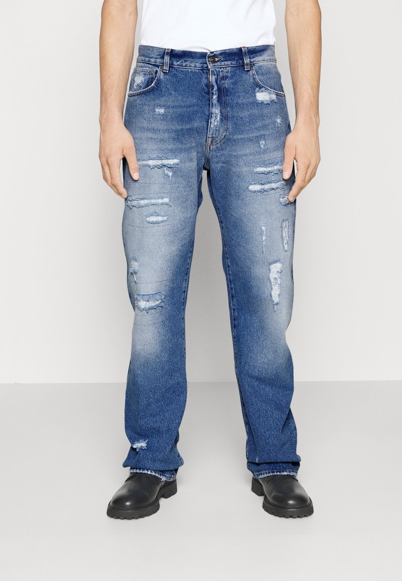 424 PANTALONE BAGGY/MENS TROUSERS Jeans Relaxed Fit blue denim