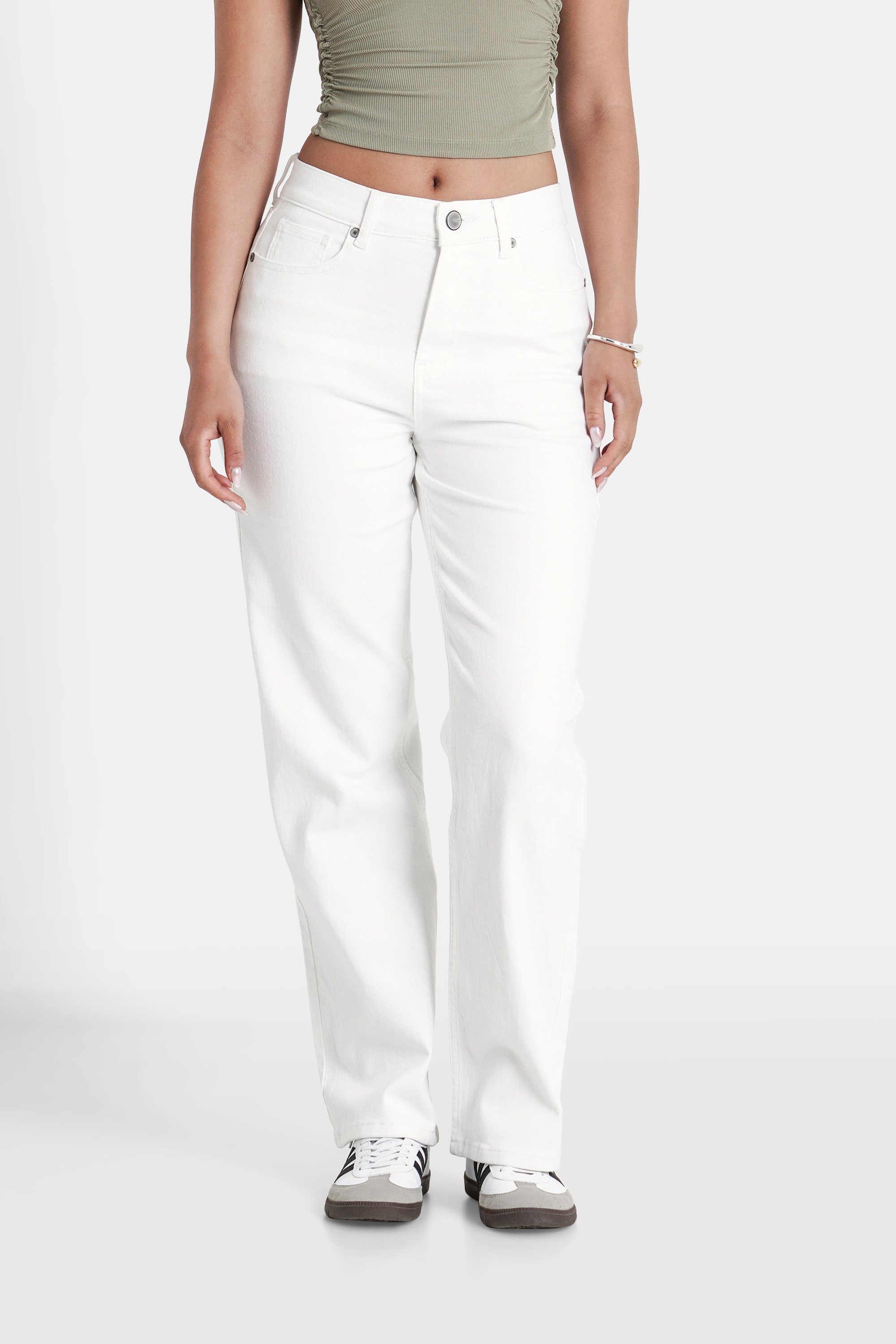 Pantalon Bootcut Blanc Influx - Taille 36 (équivalent S) - 98% Coton, 2% Élasthanne - Occasion Très Bon état