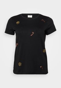 CARXMAS HOLIDAY O NECK TEE - Nyomott mintás póló - black