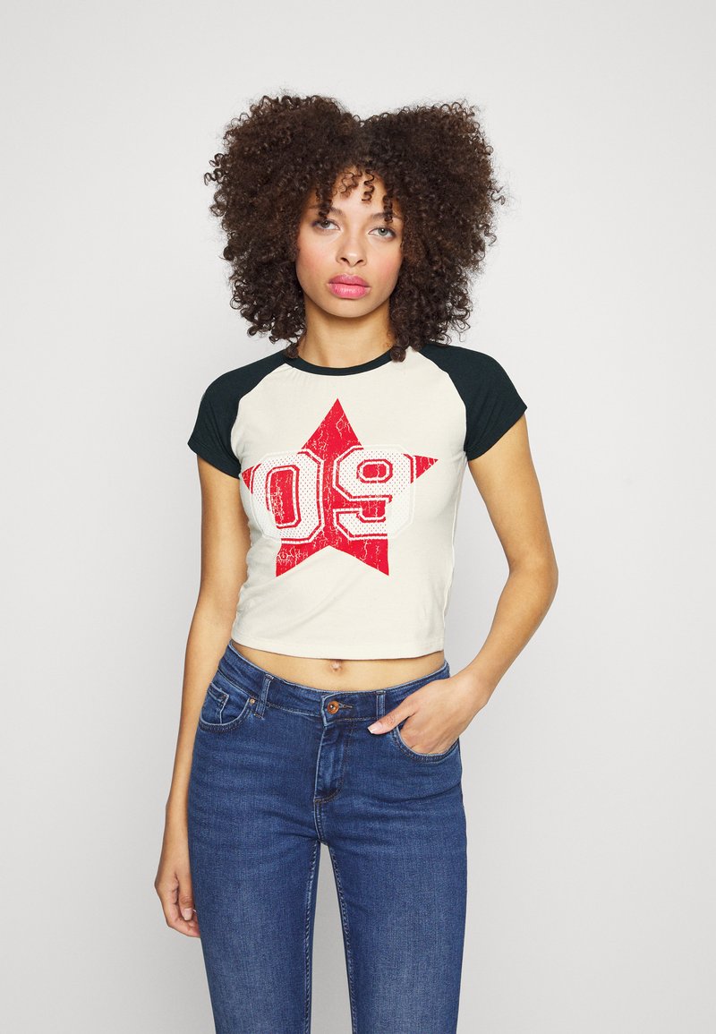 Jaded London SPORTY BABY TEE Print Tshirt beige Zalando.co.uk