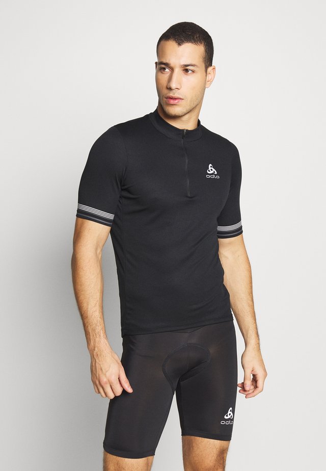 STAND UP COLLAR ZIP ESSENTIAL - T-shirt con stampa - black