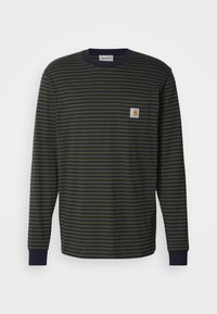 Carhartt WIP VERNER POCKET - Tops ar garām piedurknēm - dark navy/office green