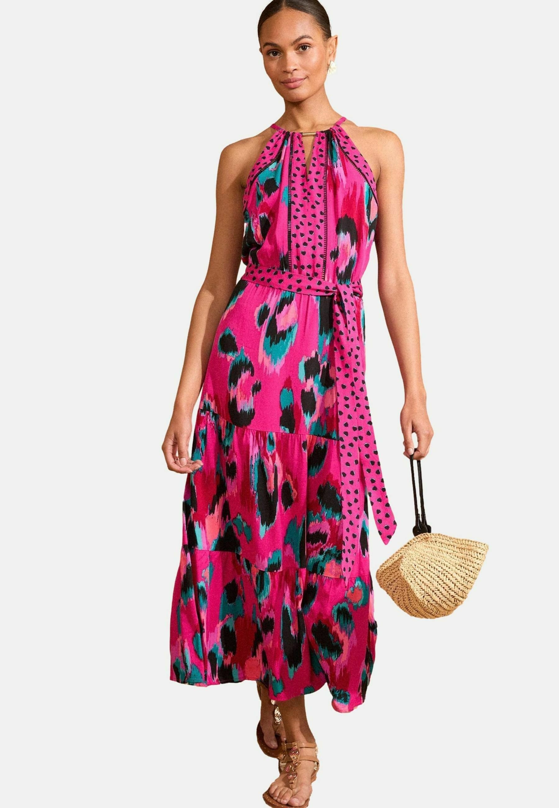 strapless open back dress Mirth Clemente Dress in Grappa Minnow, Large  Flowy Cotton-Silk Maxi with Adjustable Tie Straps, Tiered Skirt & Pockets