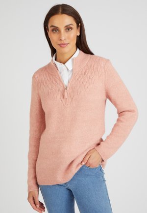 COL FANTAISIE AJOURÉE - Pullover - rose chiné