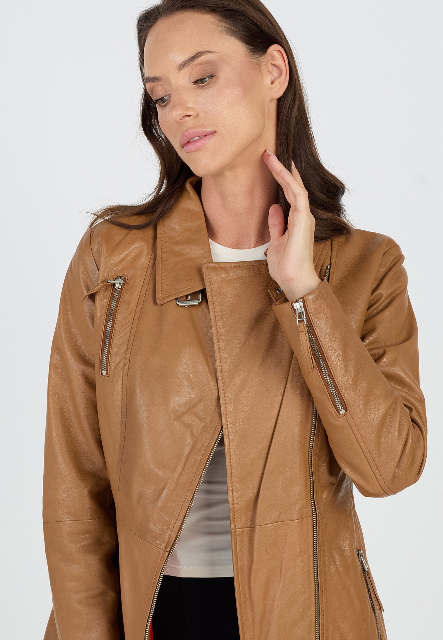 ジャケット・アウター KIOSQUE CC leather half coat LEATHER HALF COAT #DARK BROWN [ST.766] - ciacura 三重県四日市市の
