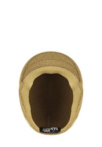 Scarpa slip-on in cotone marrone con design arrotondato e interno morbido; l'esterno presenta una texture liscia e un bordo cucito.