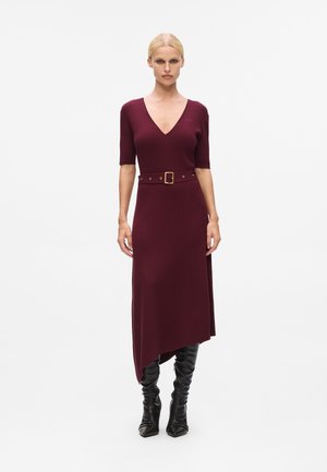 BELTED DRESS - Strikket kjole - windsor burgundy