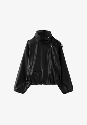 Stradivarius, Giacca in similpelle - black