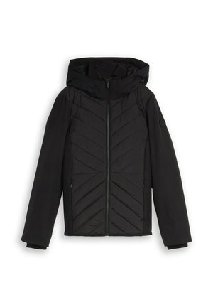 TOM TAILOR, TOM TAILOR JACKEN HYBRID STEPPJACKE MIT KAPUZE - Winterjacke - deep black
