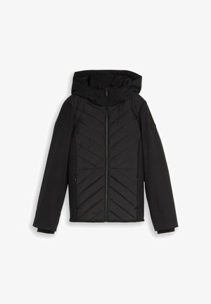 TOM TAILOR, TOM TAILOR JACKEN HYBRID STEPPJACKE MIT KAPUZE - Winterjacke - deep black