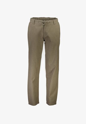 Leichte, taillierte Hose in einem gedeckten Olivgrün, mit einem elastischen Bund und Kordelzug sowie seitlichen Taschen.