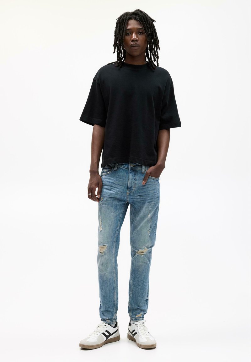 Bershka Jeans Neri Jeans Baggy Strappati Relaxed Fit High Rise