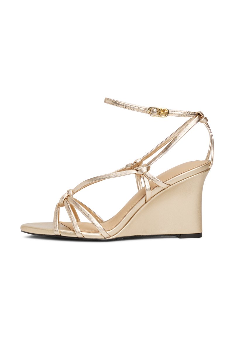 Tommy Hilfiger Sandalen met sleehak goudkleurig