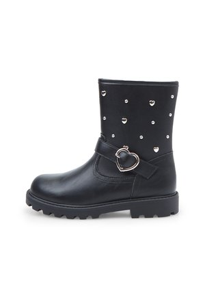 CON FIBBIA E APPLICAZIONI - Stivaletti texani / biker - nero