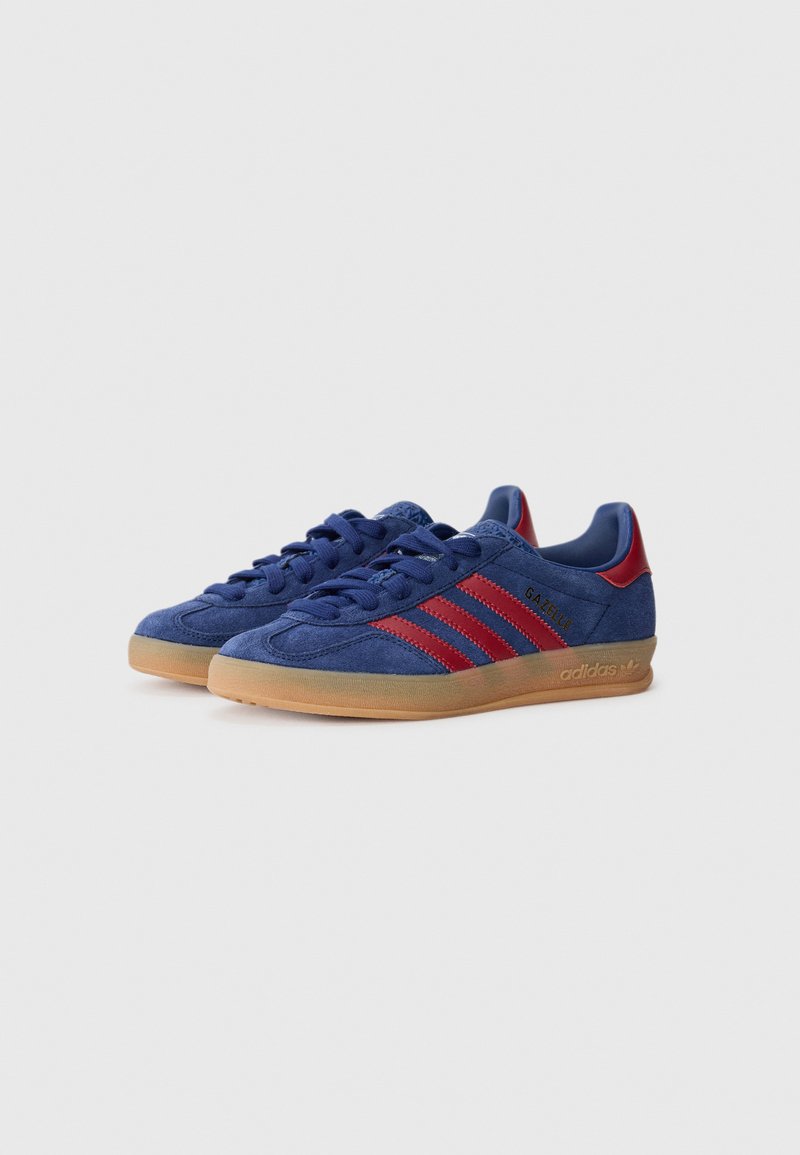 adidas Originals GAZELLE INDOOR J UNISEX - Trainers - dark blue/team  victory red/white/blue - Zalando.co.uk
