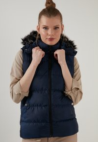 LELA SLIM FIT - Strukirani kaput - navy blue