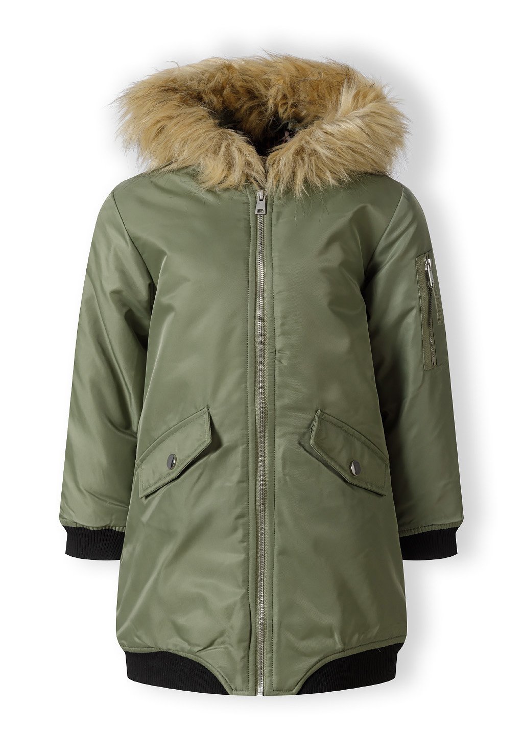Parka with fur trim