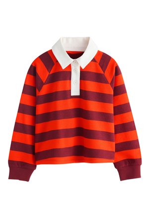 Next REGULAR FIT RUGBY - Poloshirt - brown orange stripe