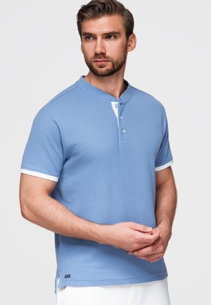 Ombre, COLLARLESS - Poloshirt - blue