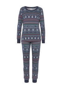 LASCANA SET - Pyjama set - dunkelblau gemustert