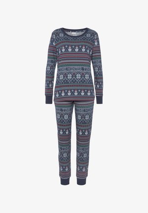 LASCANA SET - Pyjama set - dunkelblau gemustert