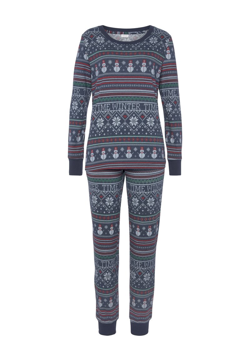 LASCANA SET - Pyjama set - dunkelblau gemustert
