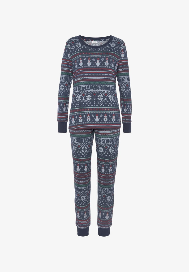 LASCANA SET - Pyjama set - dunkelblau gemustert