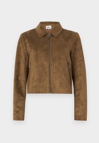 ONLTULIP ZIP JACKET - Mākslīgās ādas jaka - cognac