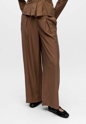 WIDE BUNDFALTEN - Pantalon classique - cocoa brown