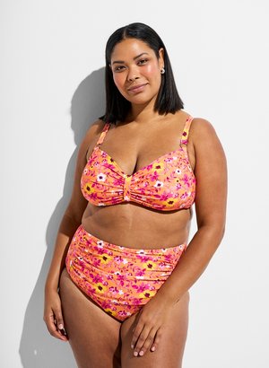 Zizzi Bikinitop - orange flower aop