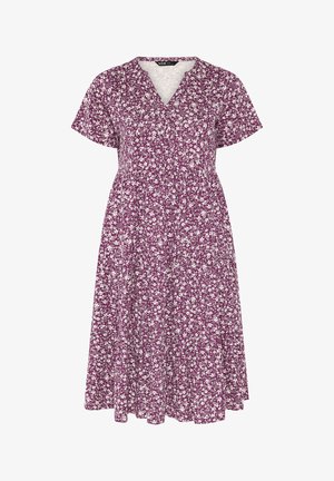 Yours Clothing, PLUS SIZE MIDI DRESSES - Jerseyjurk - purple