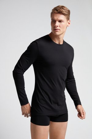 CREW NECK - T-shirt à manches longues - black