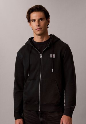 Calvin Klein Jeans, HOODIE - Суитшърт с цип - jet black