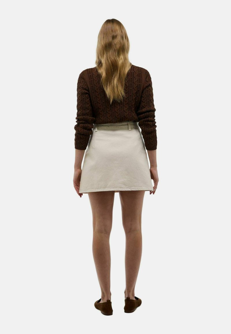Jupe Beige En Lin Monoprix Taille 38 - Style Plissé, Taille élastiquée - Occasion En Très Bon état