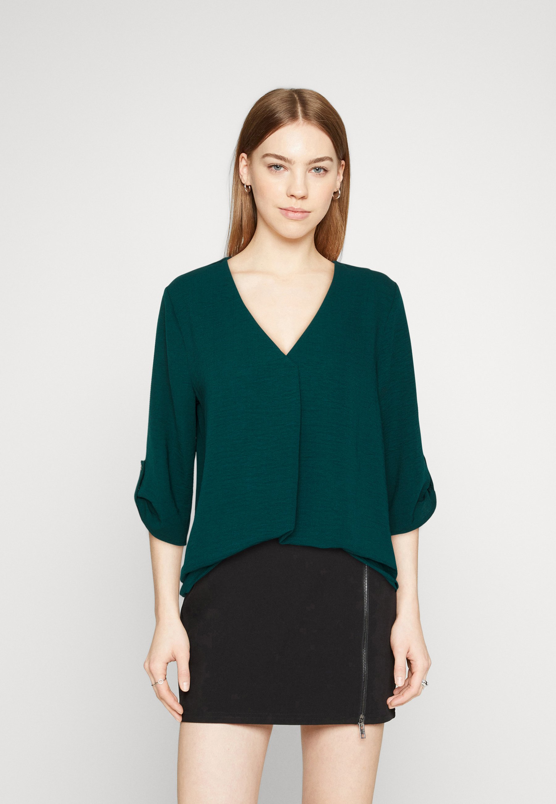 JDY DIVYA 3/4 LOOSE NOOS - Camicia - black/nero