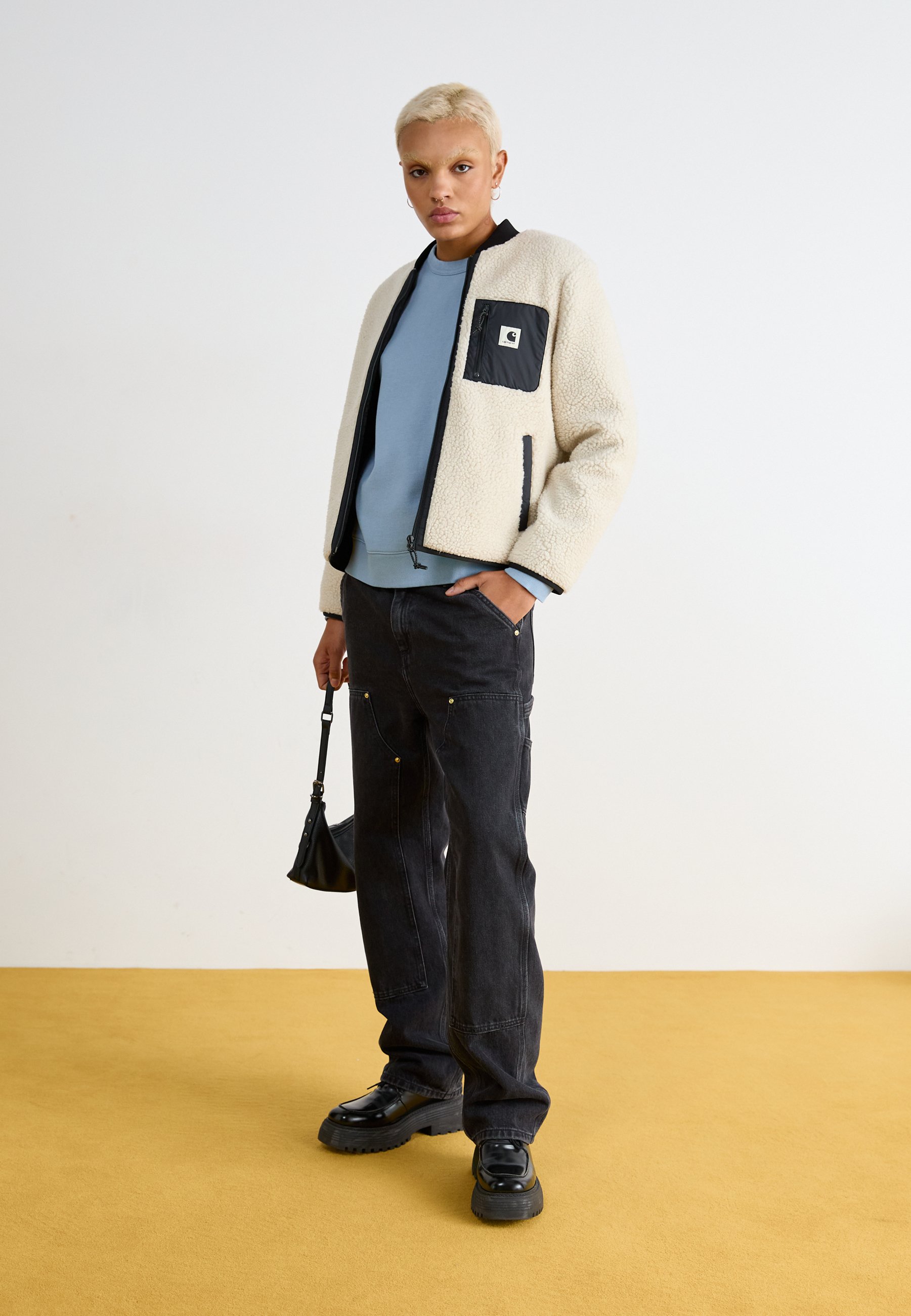 Carhartt WIP JANET LINER - Fleece jacket - moonbeam/black/beige