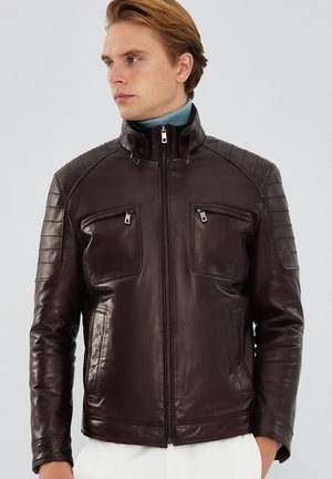 Leather jacket - dark red