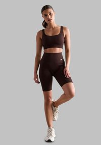 aim’n® RIBBED HIGH SEAMLESS BIKER SHORT - Legingi - cacao