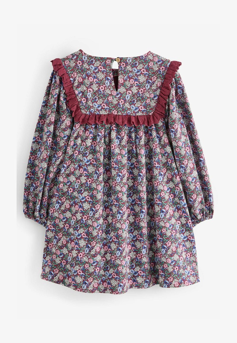 laura ashley jersey dress Laura Ashley 8 Burgundy Floral Jersey Knit Wrap Dress