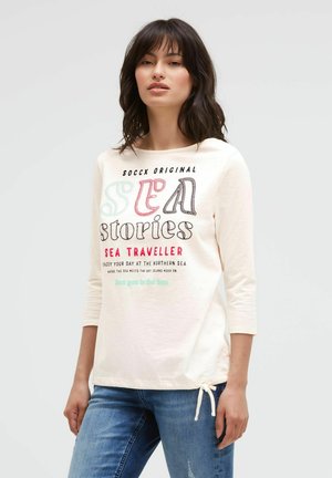 Soccx, SOCCX SHIRT MIT U-BOOT-AUSSCHNITT, ARTWORK UND SAUMBAND - Long sleeved top - shell sand