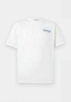 Replay, SCRIPT LOGO - T-shirt con stampa - natural white