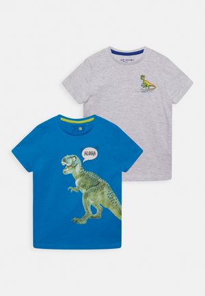 2PACK - T-shirt con stampa - hawaiian surf/ light grey melange