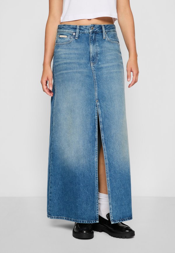 EXCLUSIVE A LINE SKIRT - Denim skirt - denim dark